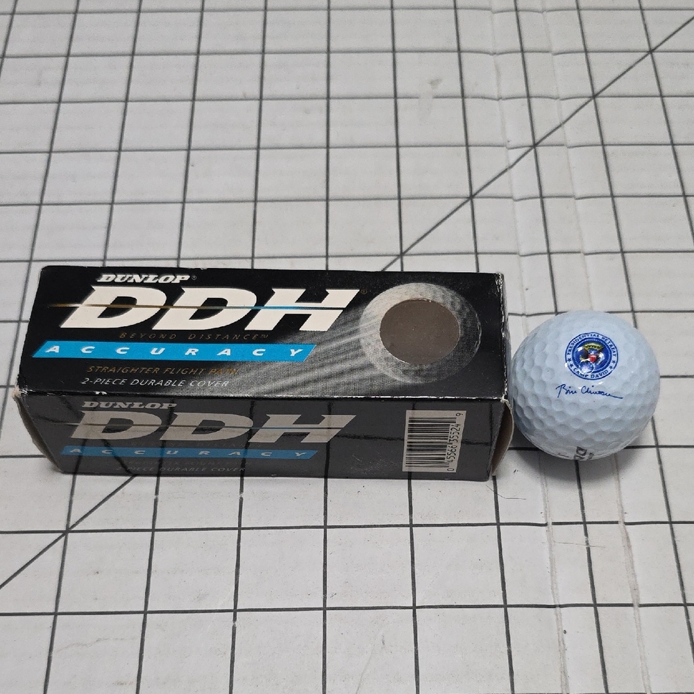 Camp David, President Bill Clinton Dunlop DDH Accuracy, Set of 3 Golf Balls, NIP